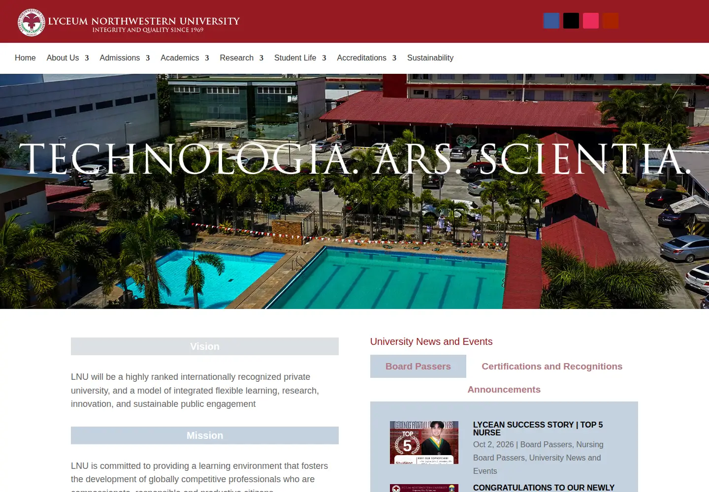 Screenshot of lyceum.edu.ph
