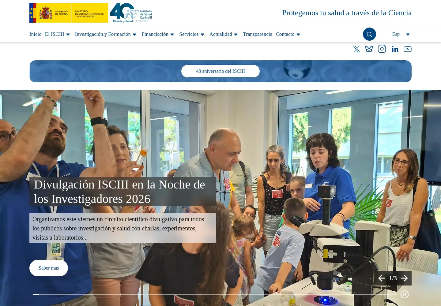 Screenshot of isciii.es