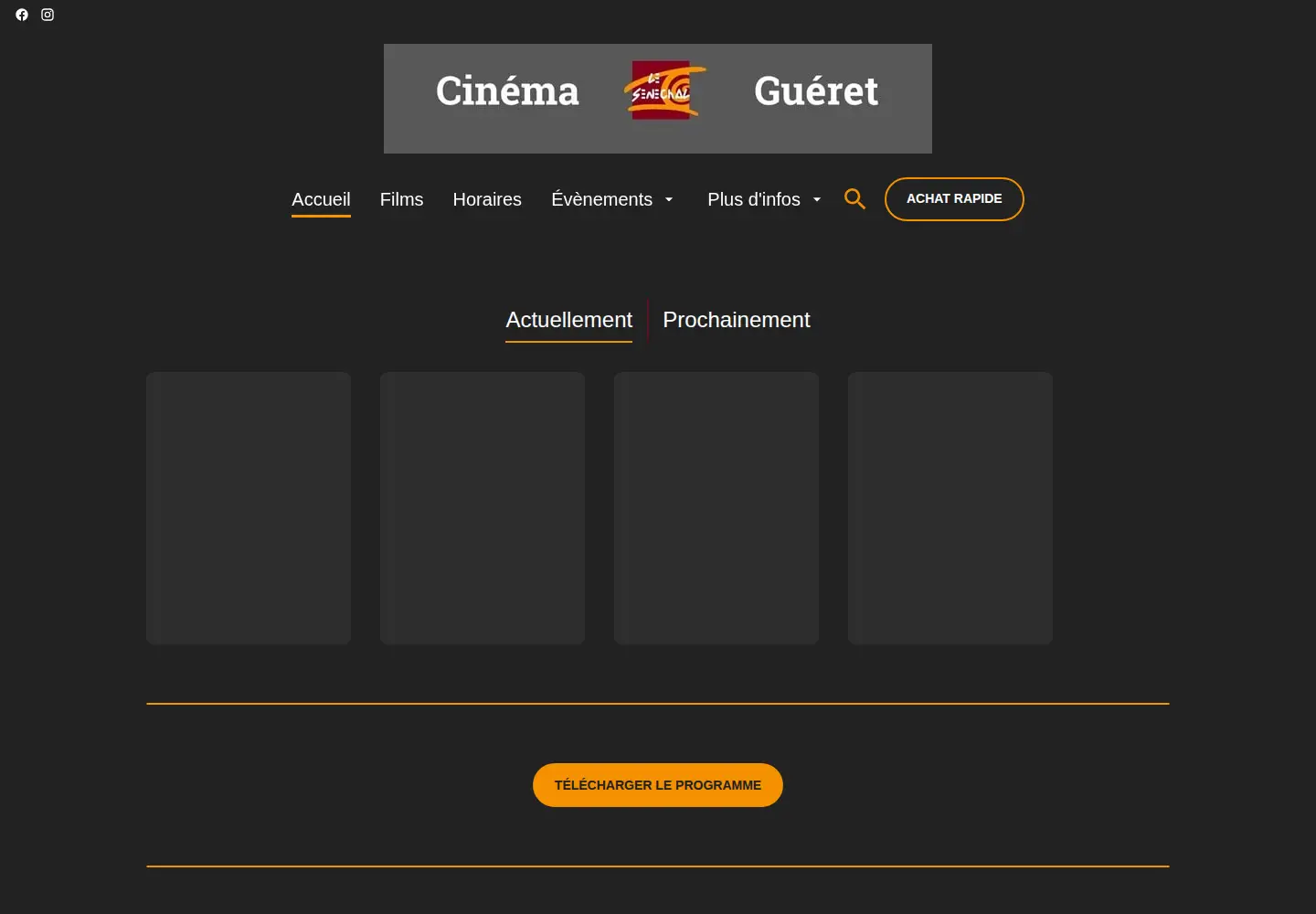 Captured homepage of cinema-senechal.com in the current scan