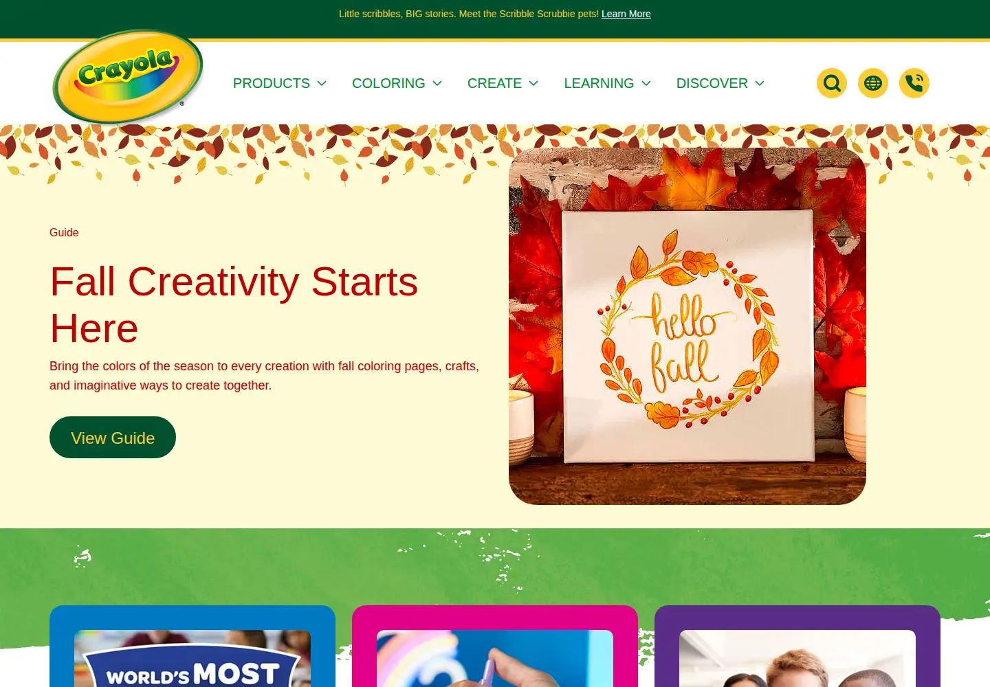 Screenshot of crayola.com