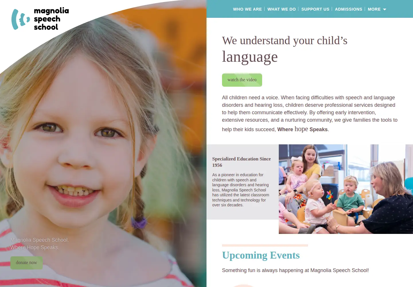 Screenshot of magnoliaspeechschool.org