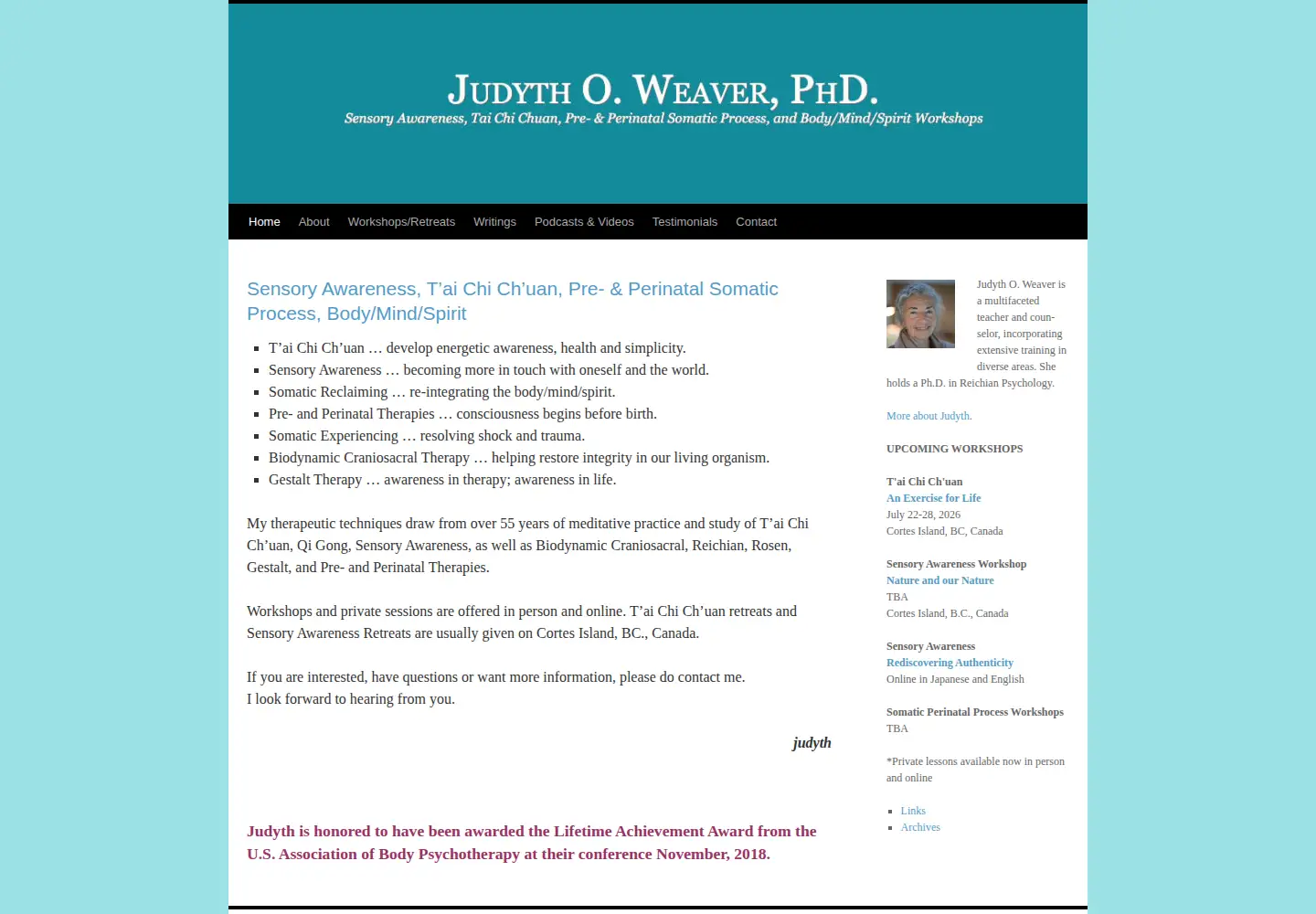 Screenshot of judythweaver.com