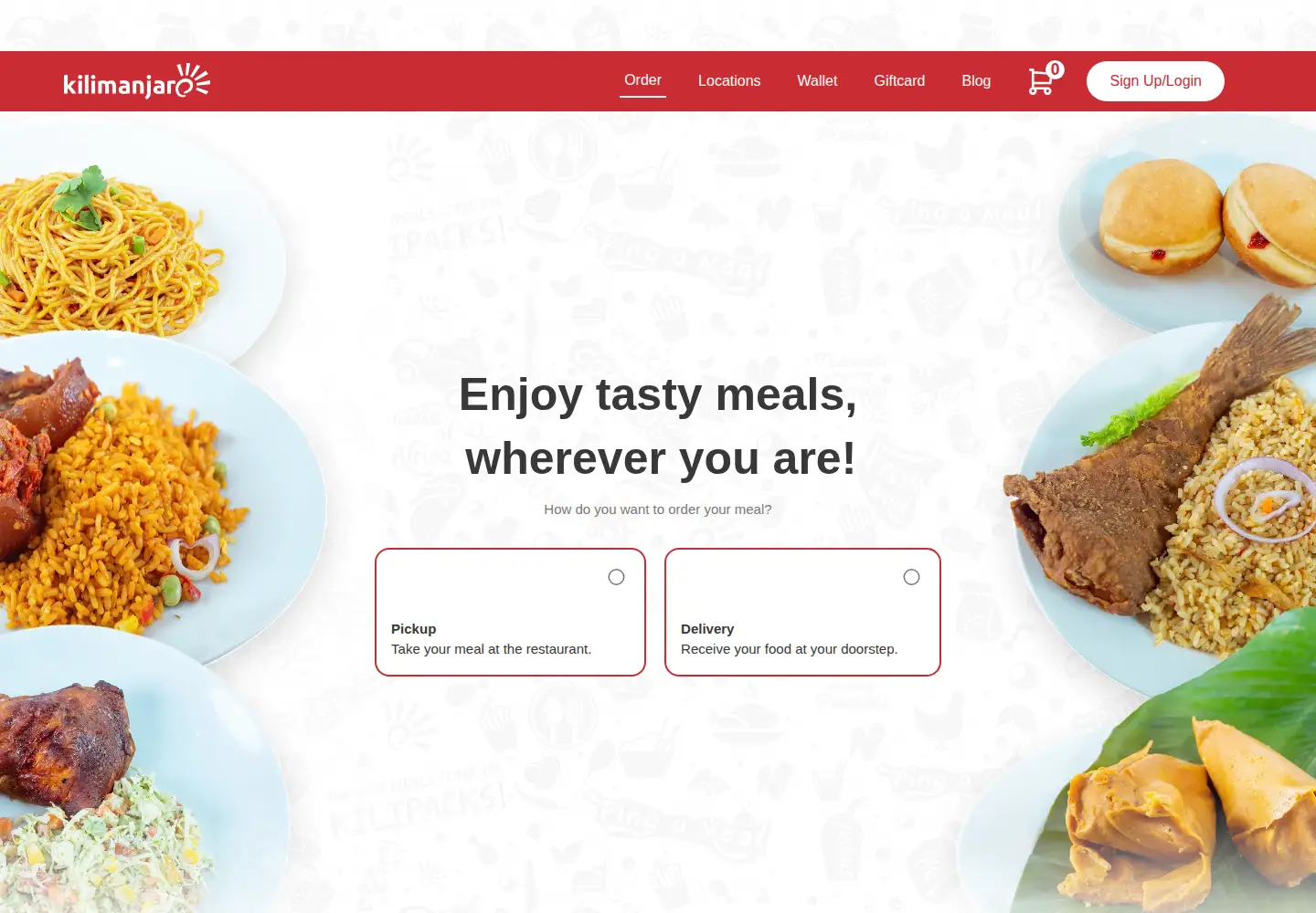 Captured homepage of kilimanjaro-restaurants.com in the current scan
