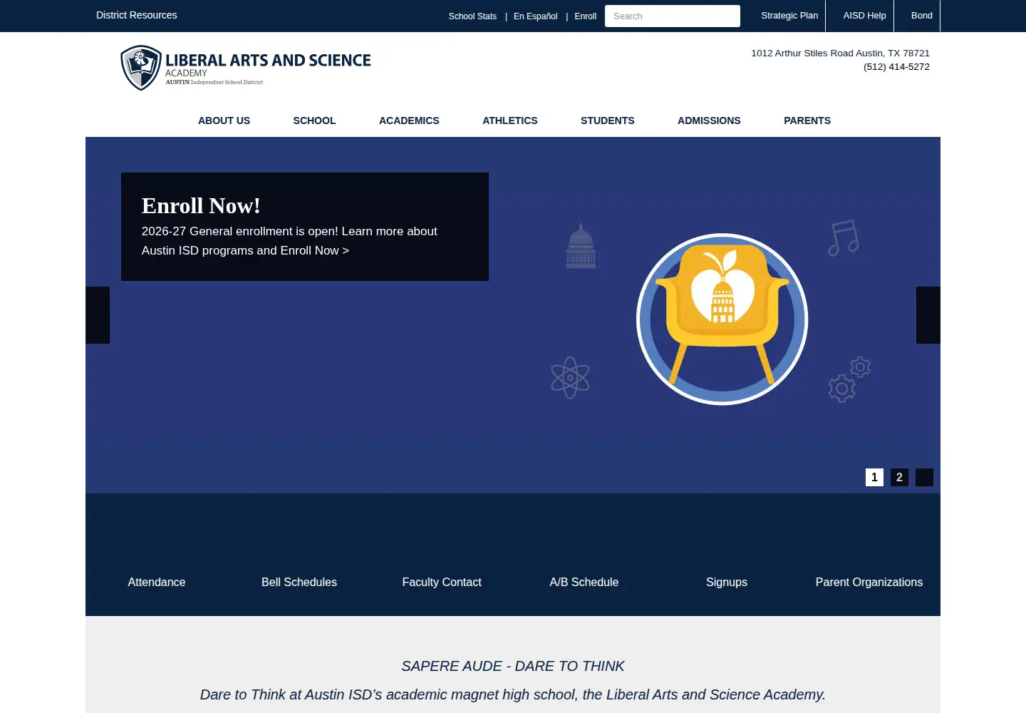 Screenshot of lasahighschool.org