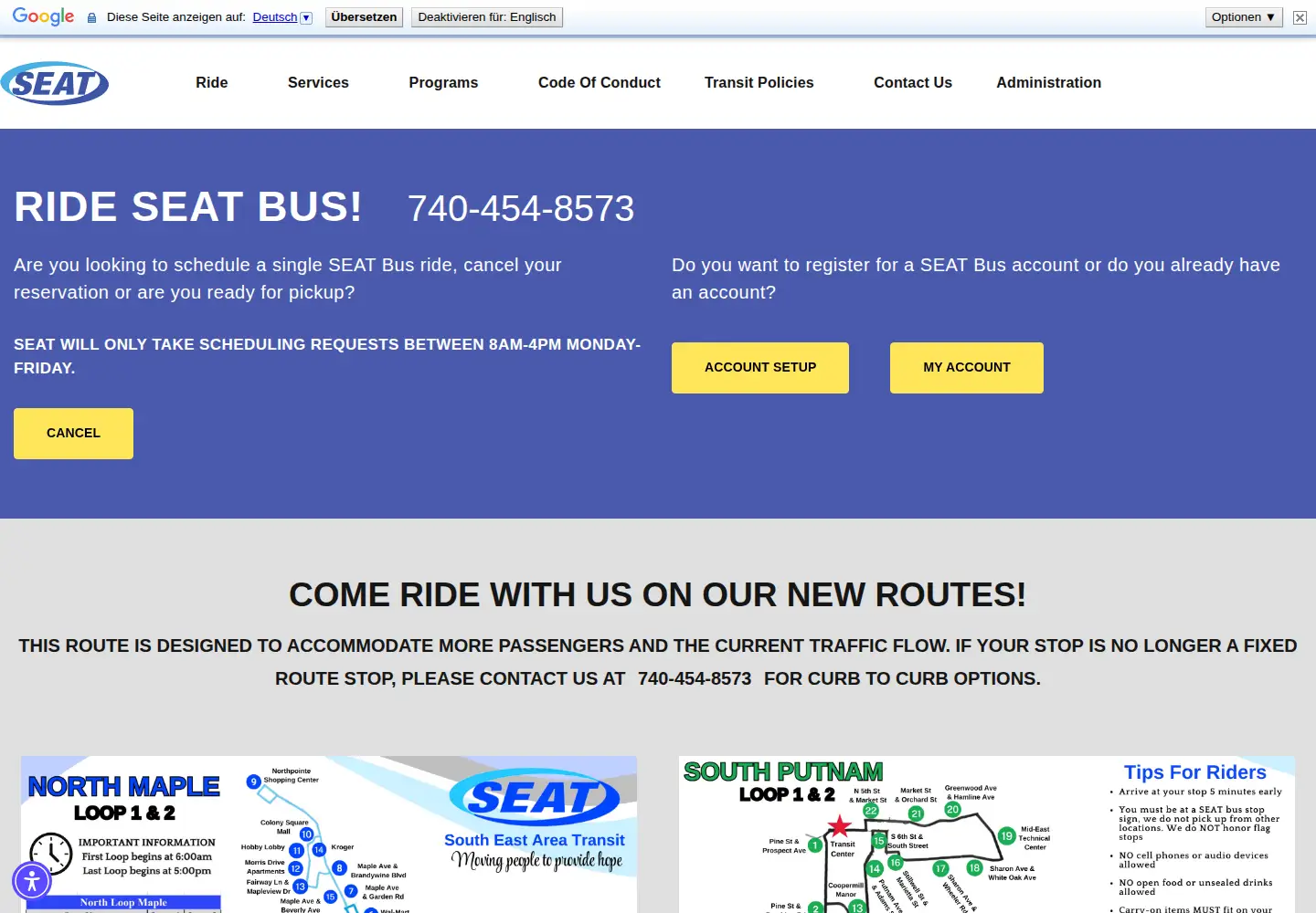 Screenshot of seatbus.org