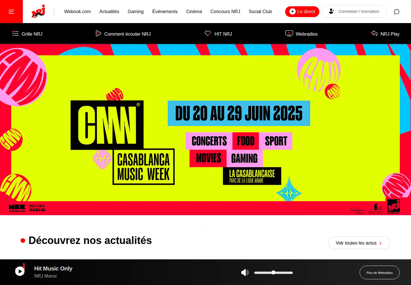 Screenshot of nrjmaroc.com