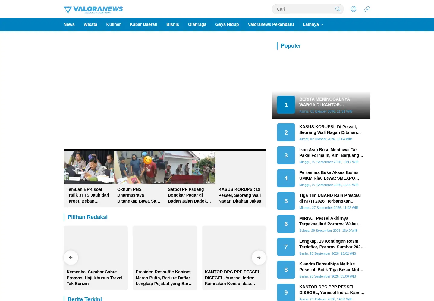Screenshot of valoranews.com