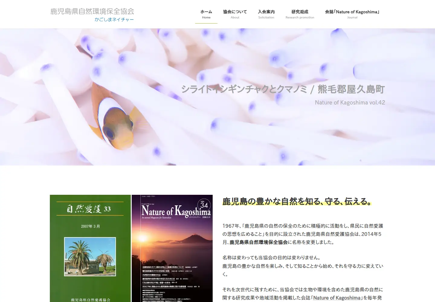 Screenshot of kagoshima-nature.org