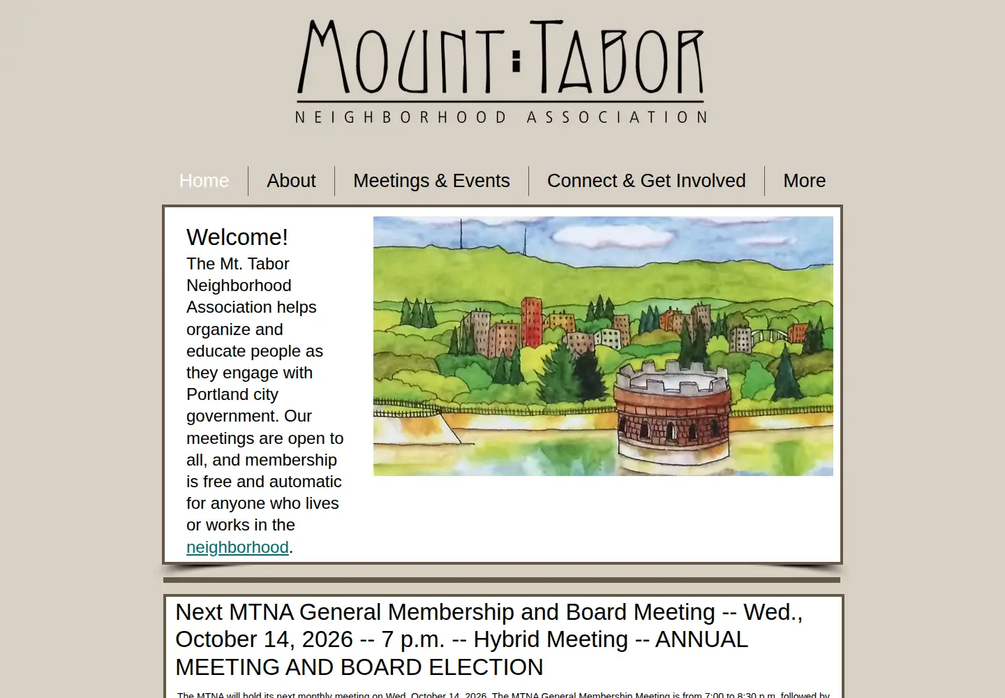Screenshot of mttaborpdx.org