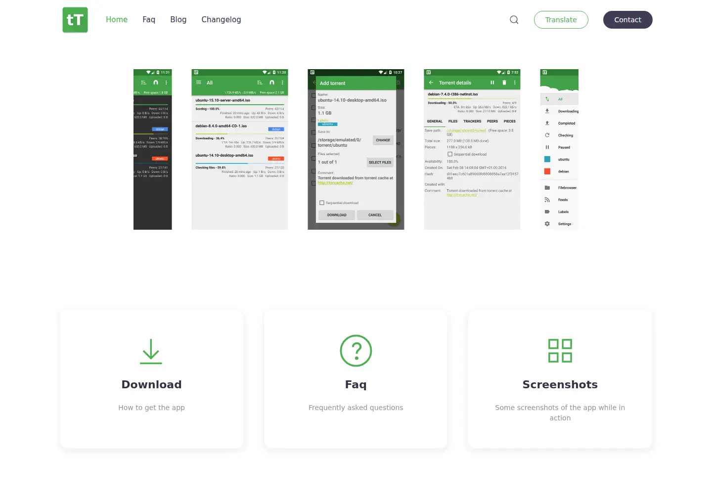 Screenshot of ttorrent.org