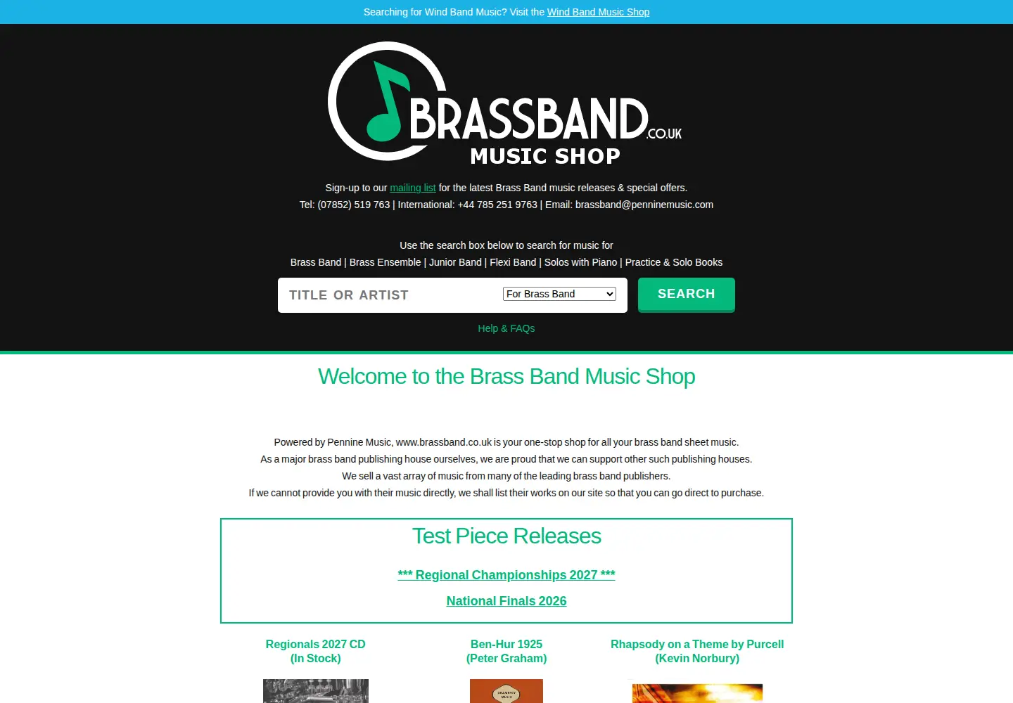 Screenshot of brassband.co.uk