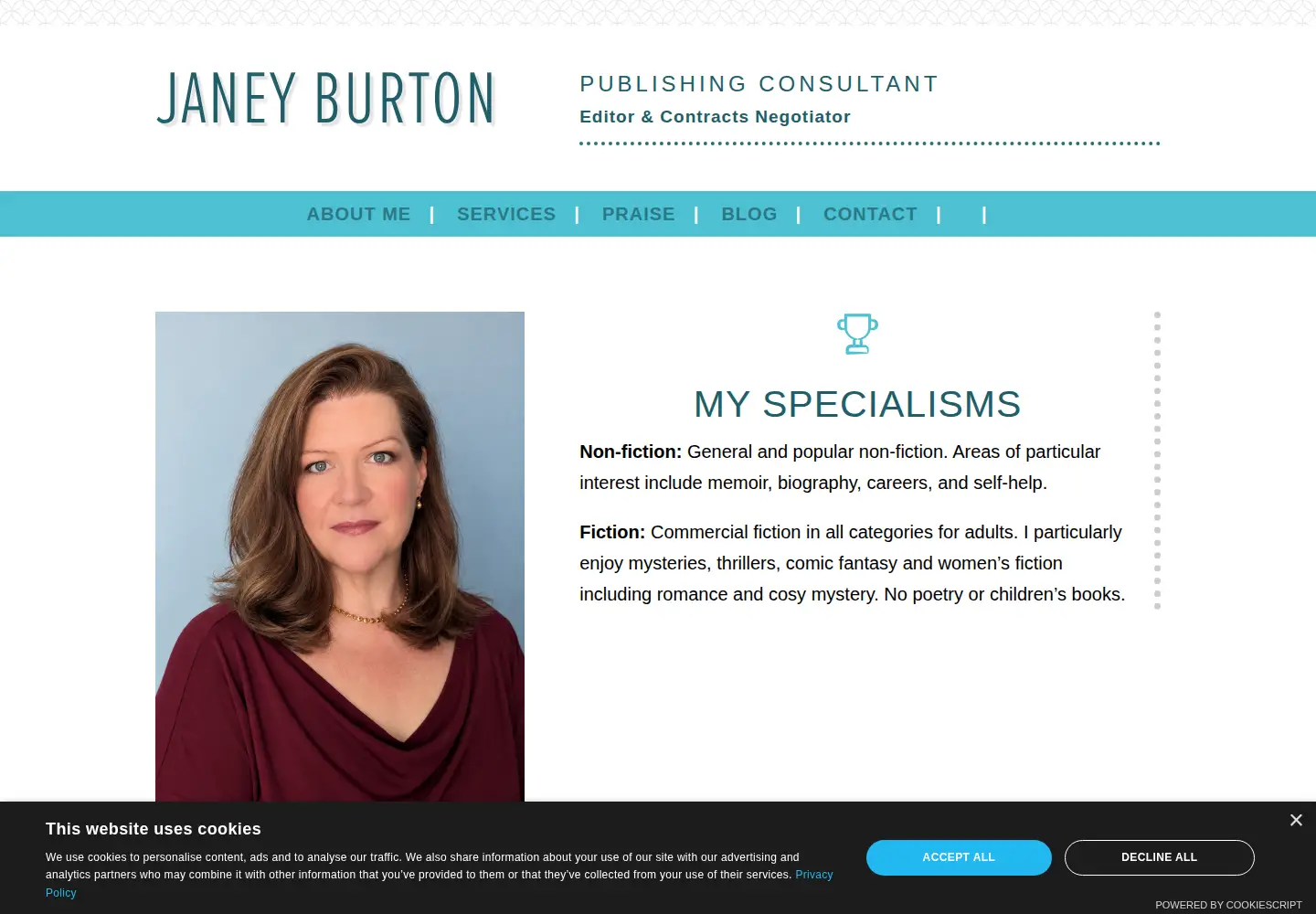 Screenshot of janeyburton.com