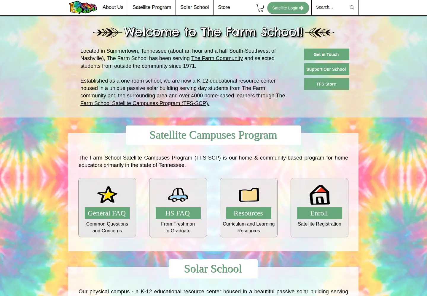 Captured homepage of thefarmschool.community in the current scan