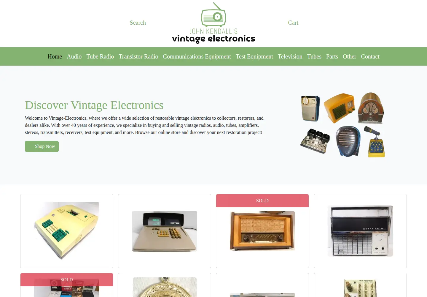 Screenshot of vintage-electronics.com