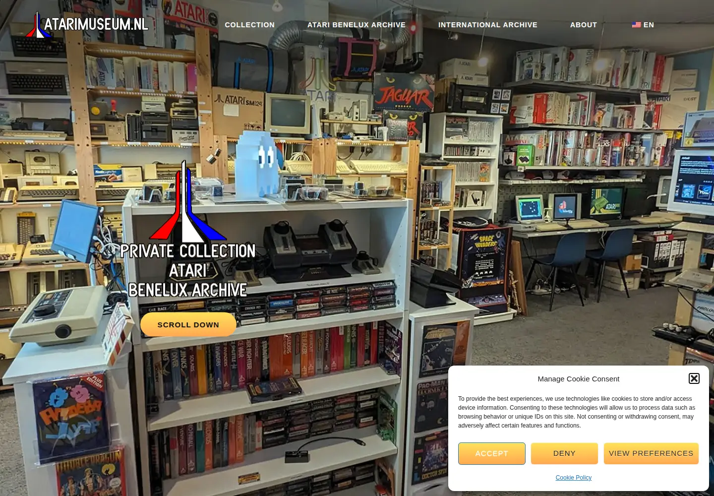 Captured homepage of atarimuseum.nl in the current scan