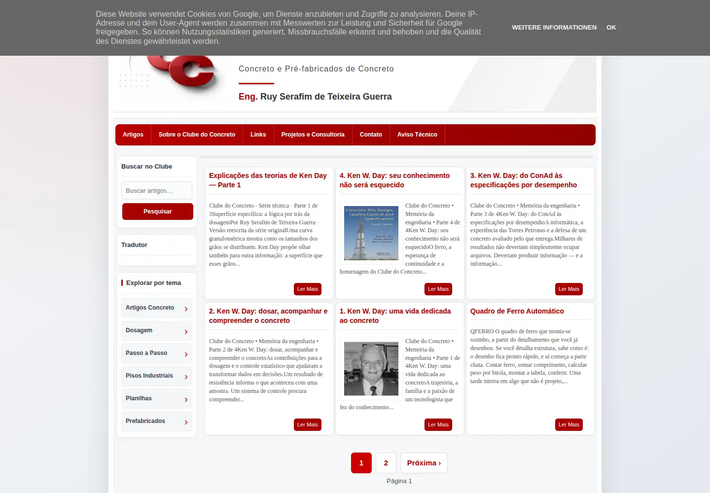 Screenshot of clubedoconcreto.com.br
