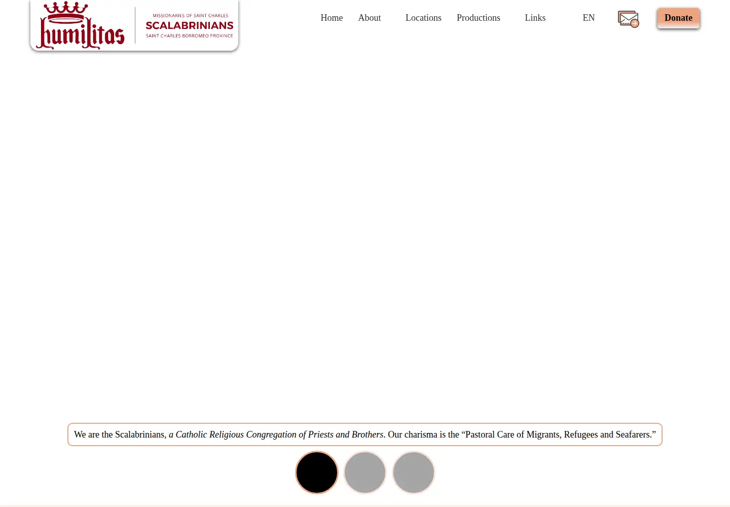 Captured homepage of scalabrinisaintcharles.org in the current scan