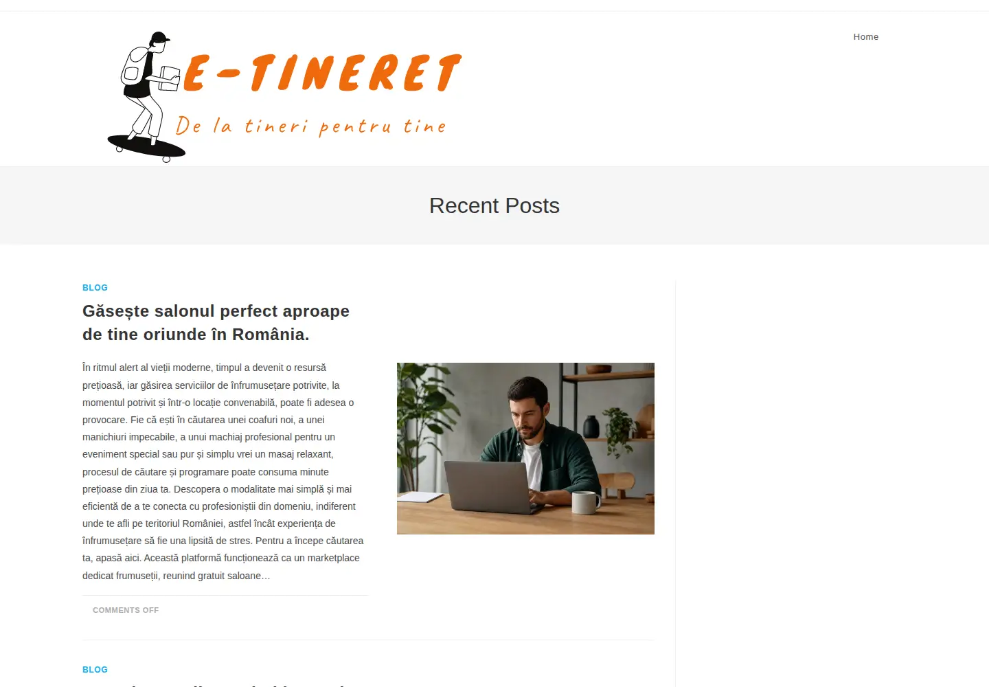 Screenshot of e-tineret.ro