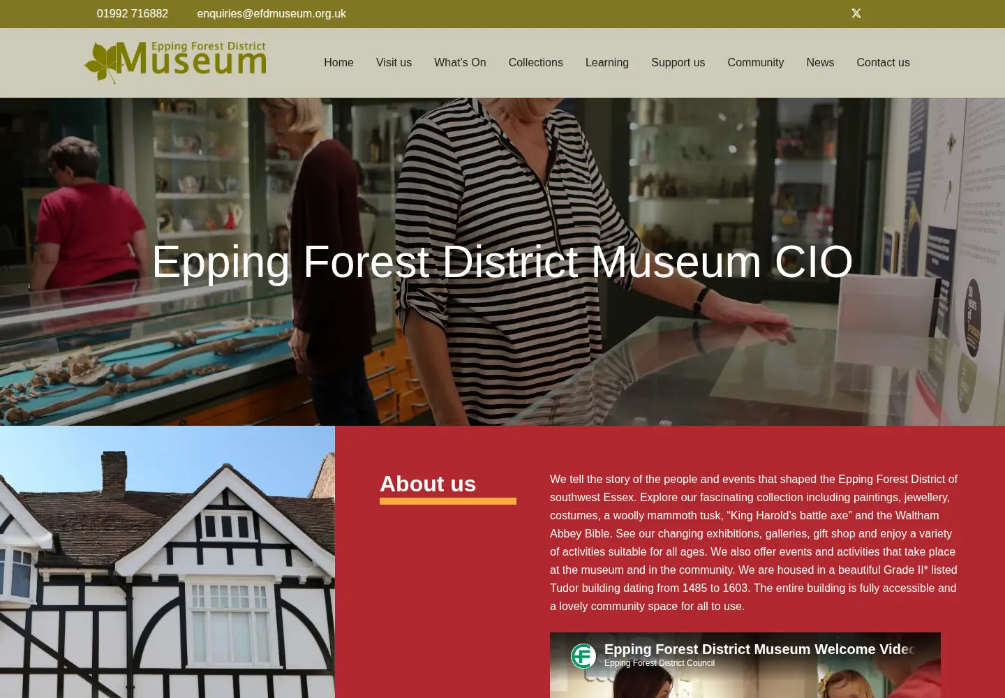 Captured homepage of efdmuseum.org.uk in the current scan