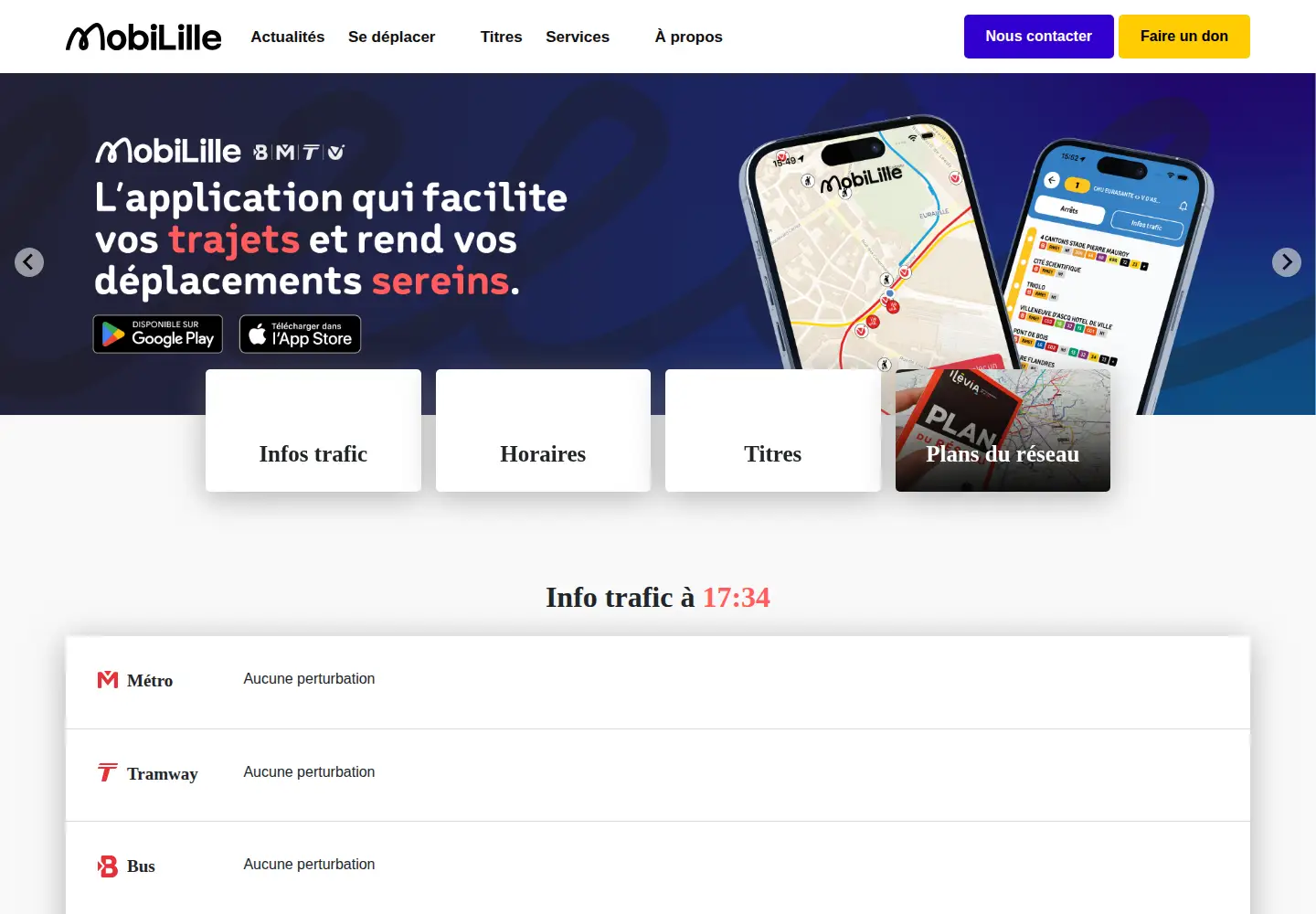 Captured homepage of mobilille.fr in the current scan