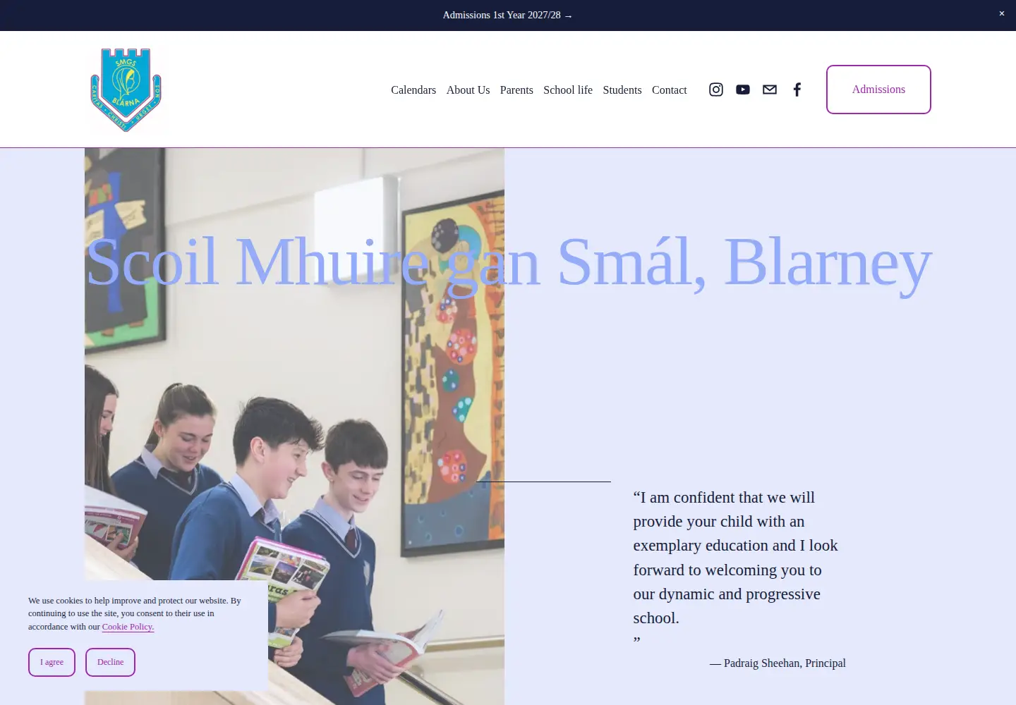 Screenshot of smgsblarney.ie