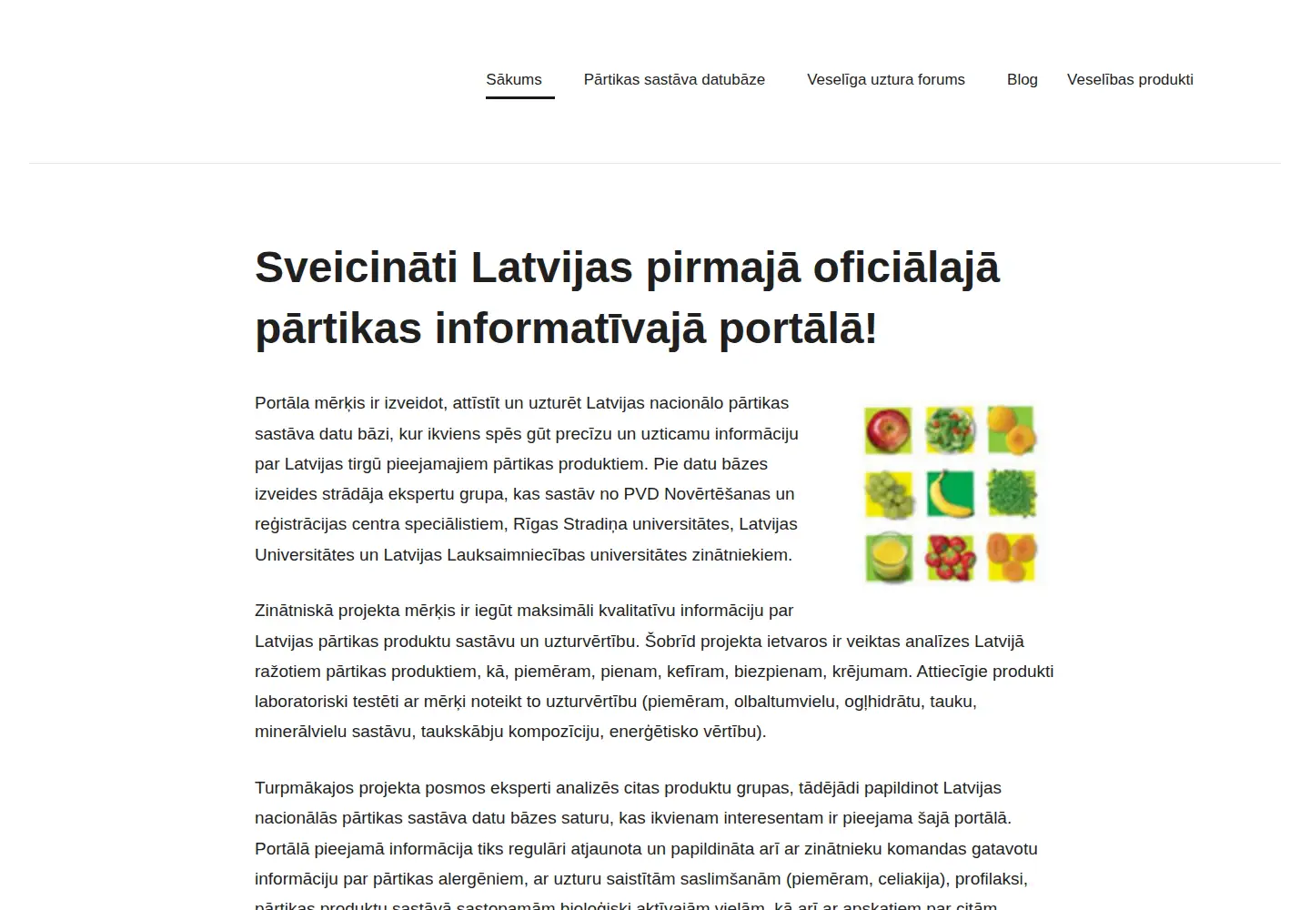Captured homepage of partikasdb.lv in the current scan