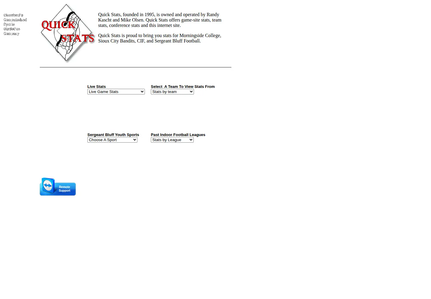 Captured homepage of qkstats.net in the current scan
