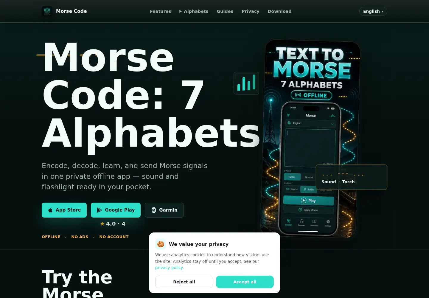 Screenshot of morsecodes.app