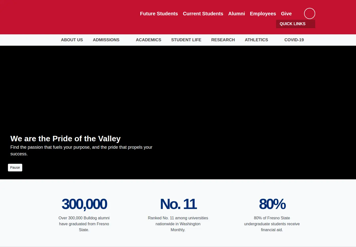 Screenshot of fresnostate.edu