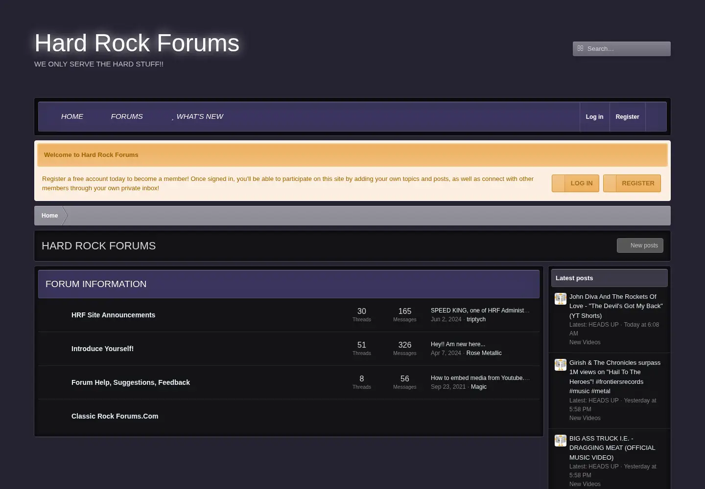 Screenshot of hardrockforums.com