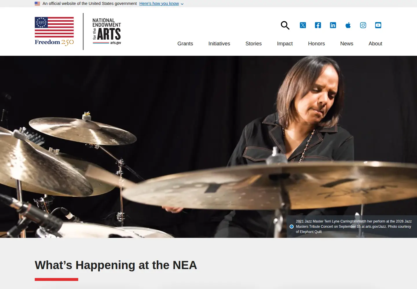 Screenshot of arts.gov