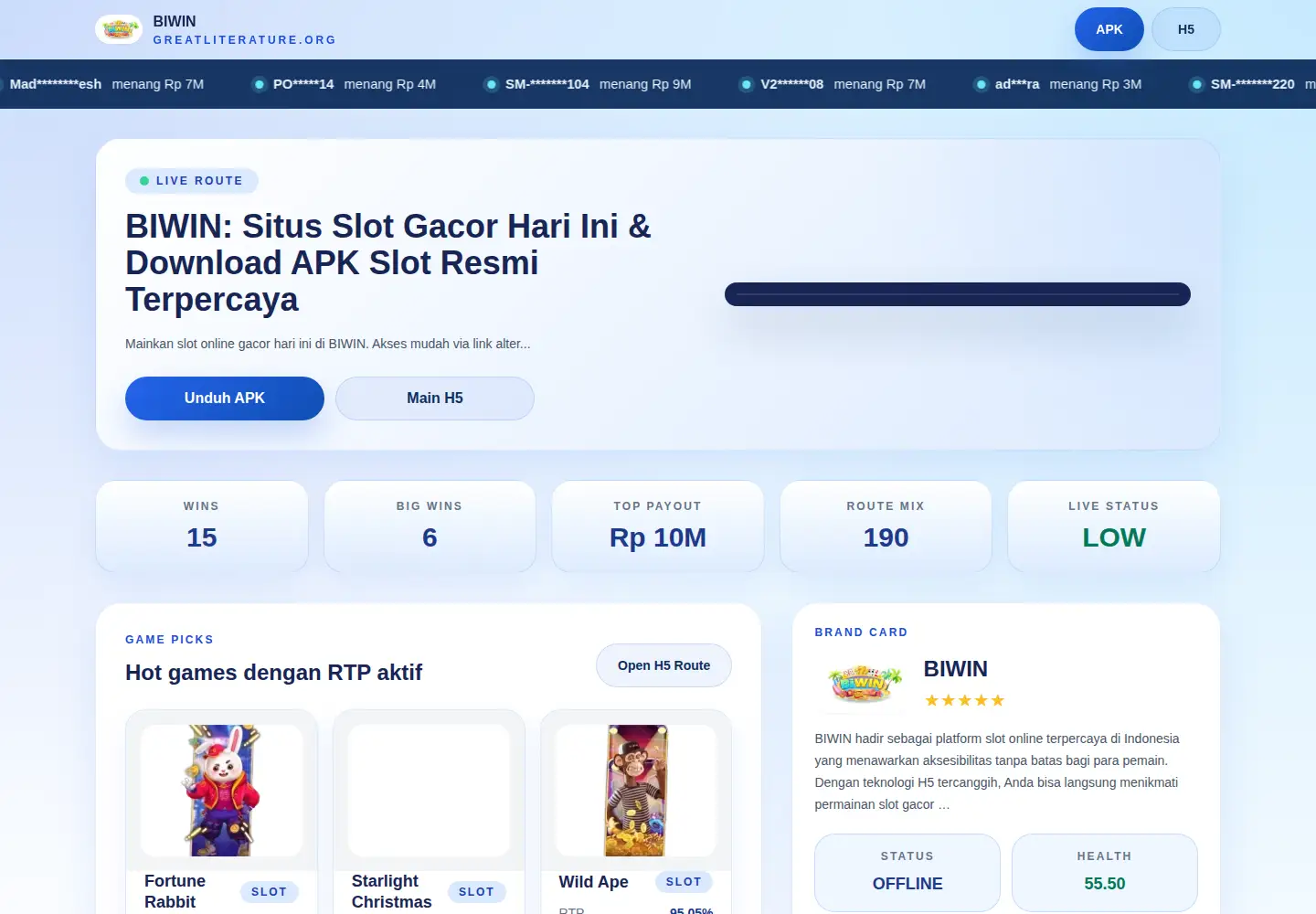 Screenshot of greatliterature.org