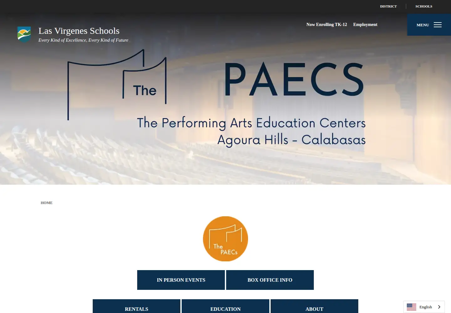 Captured homepage of thepaecs.org in the current scan