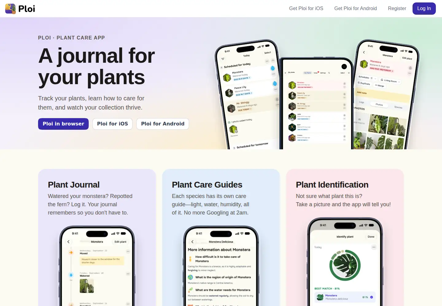 Captured homepage of ploi.me in the current scan