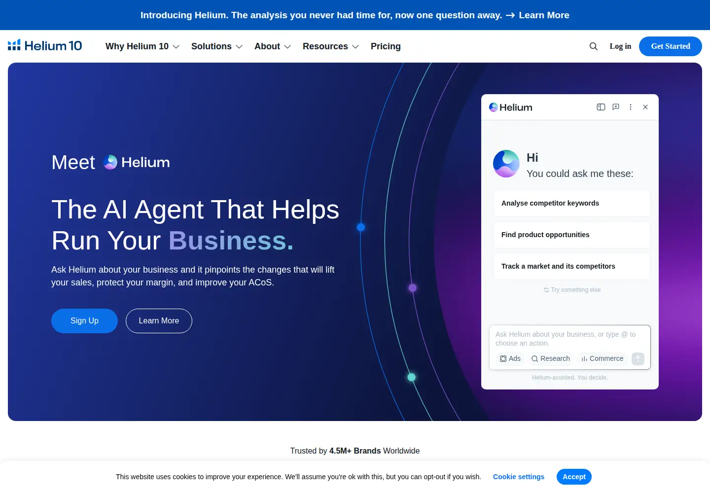 Screenshot of helium10.com