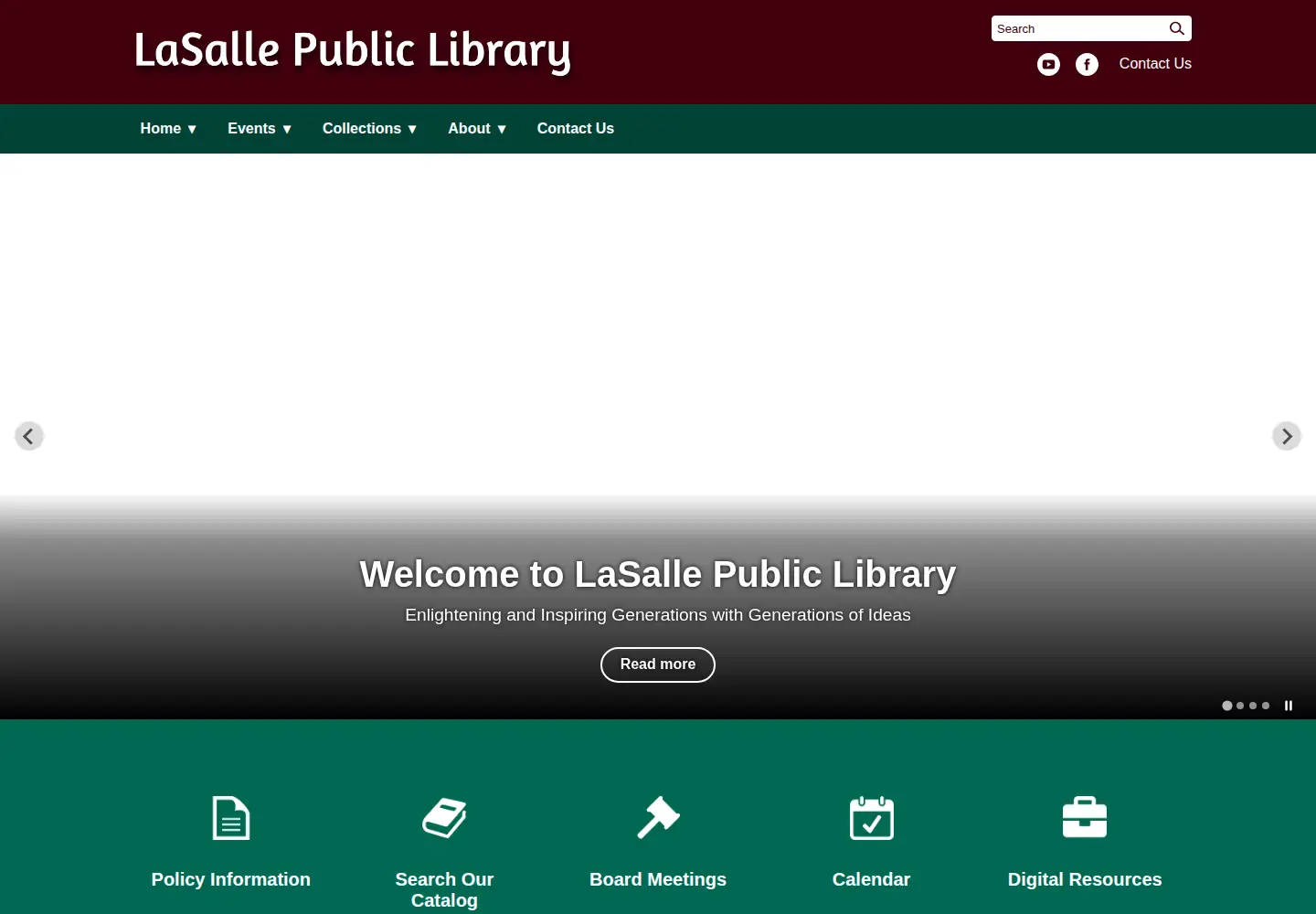 Screenshot of lasallepubliclibrary.org