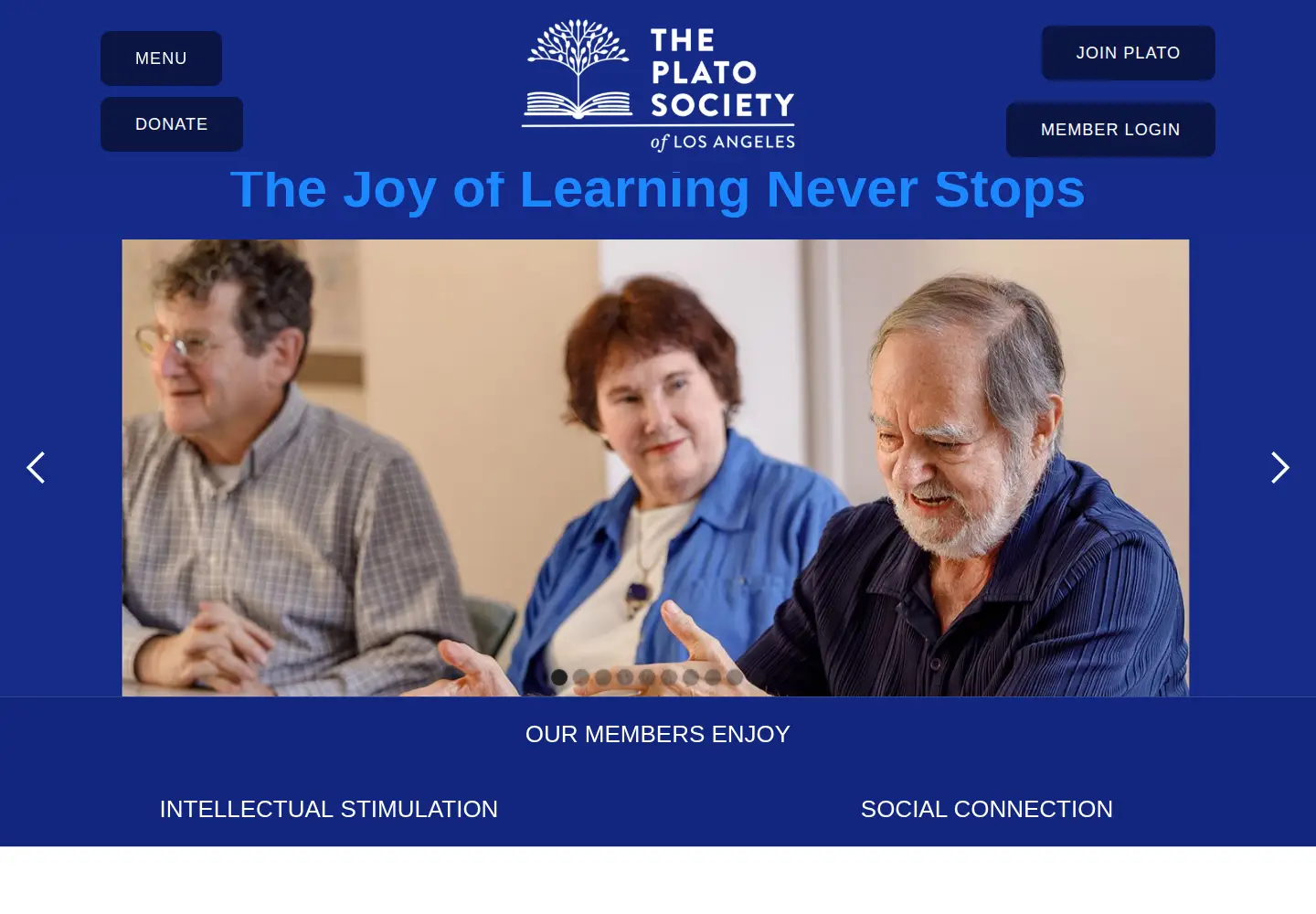 Screenshot of theplatosociety.org