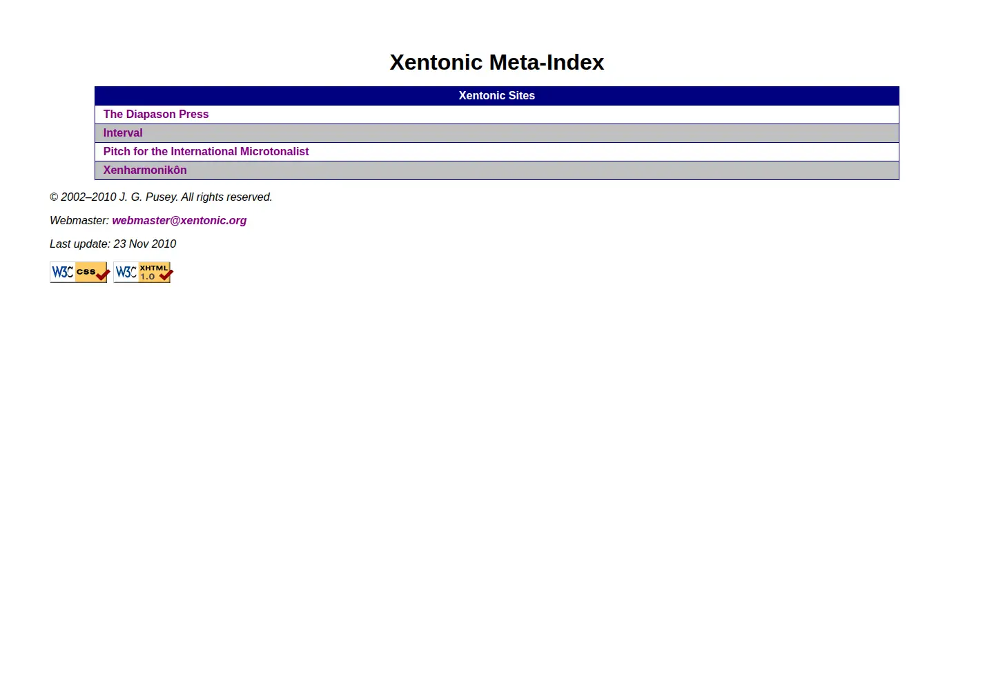 Captured homepage of xentonic.org in the current scan