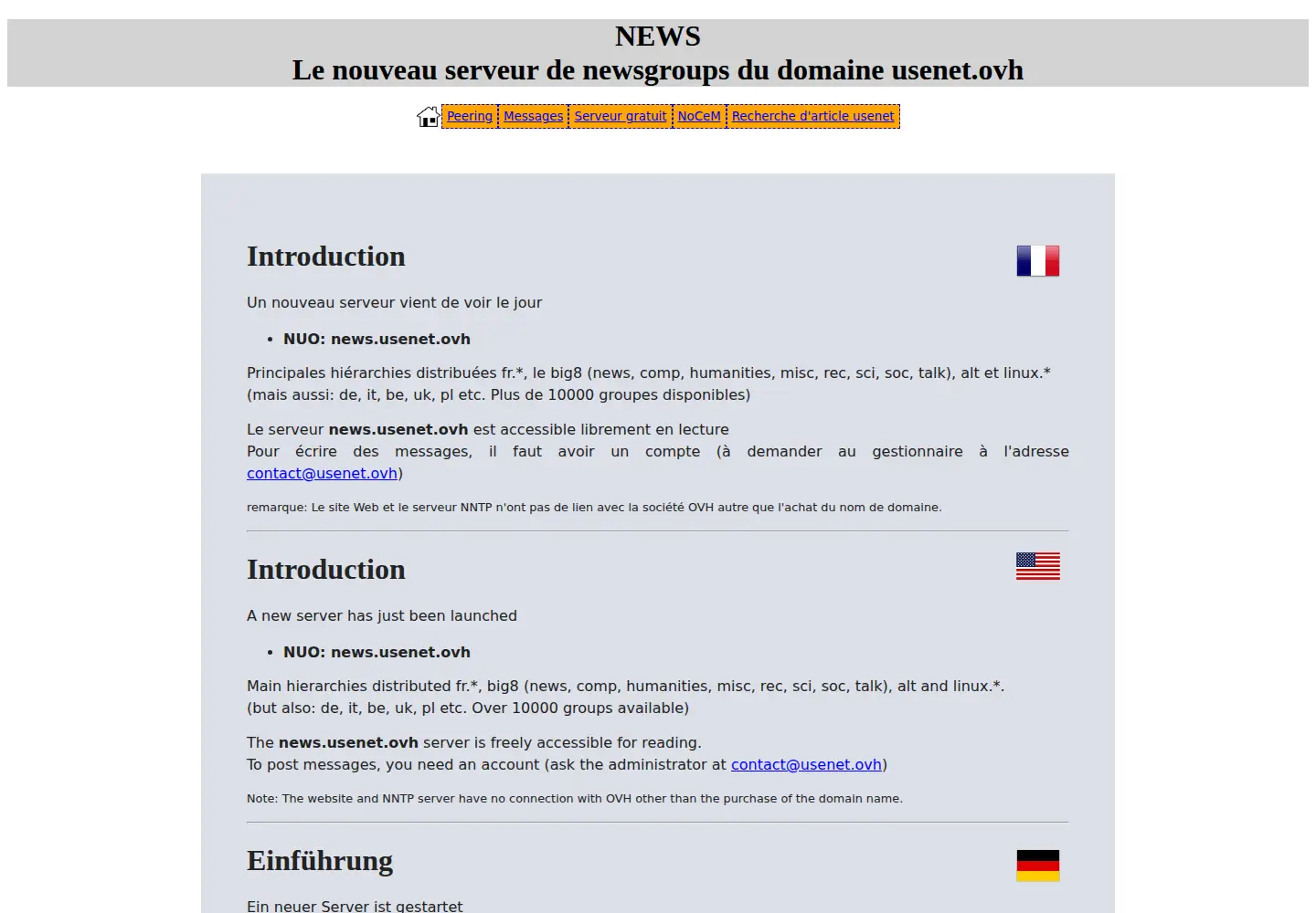 Screenshot of usenet.ovh