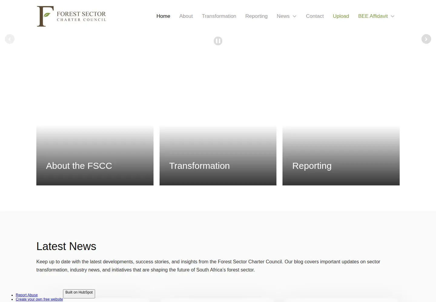 Screenshot of forestsectorchartercouncil.co.za