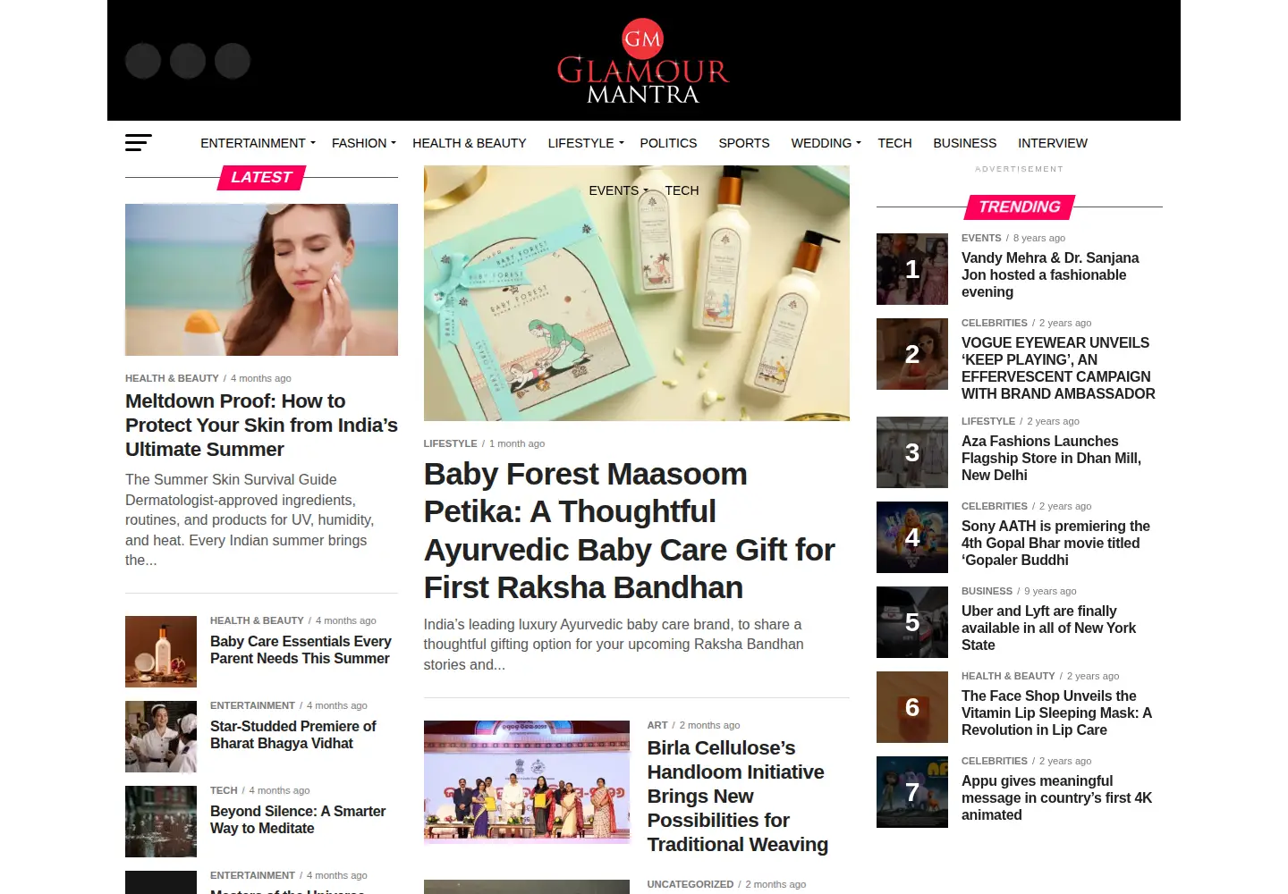 Screenshot of glamourmantra.com
