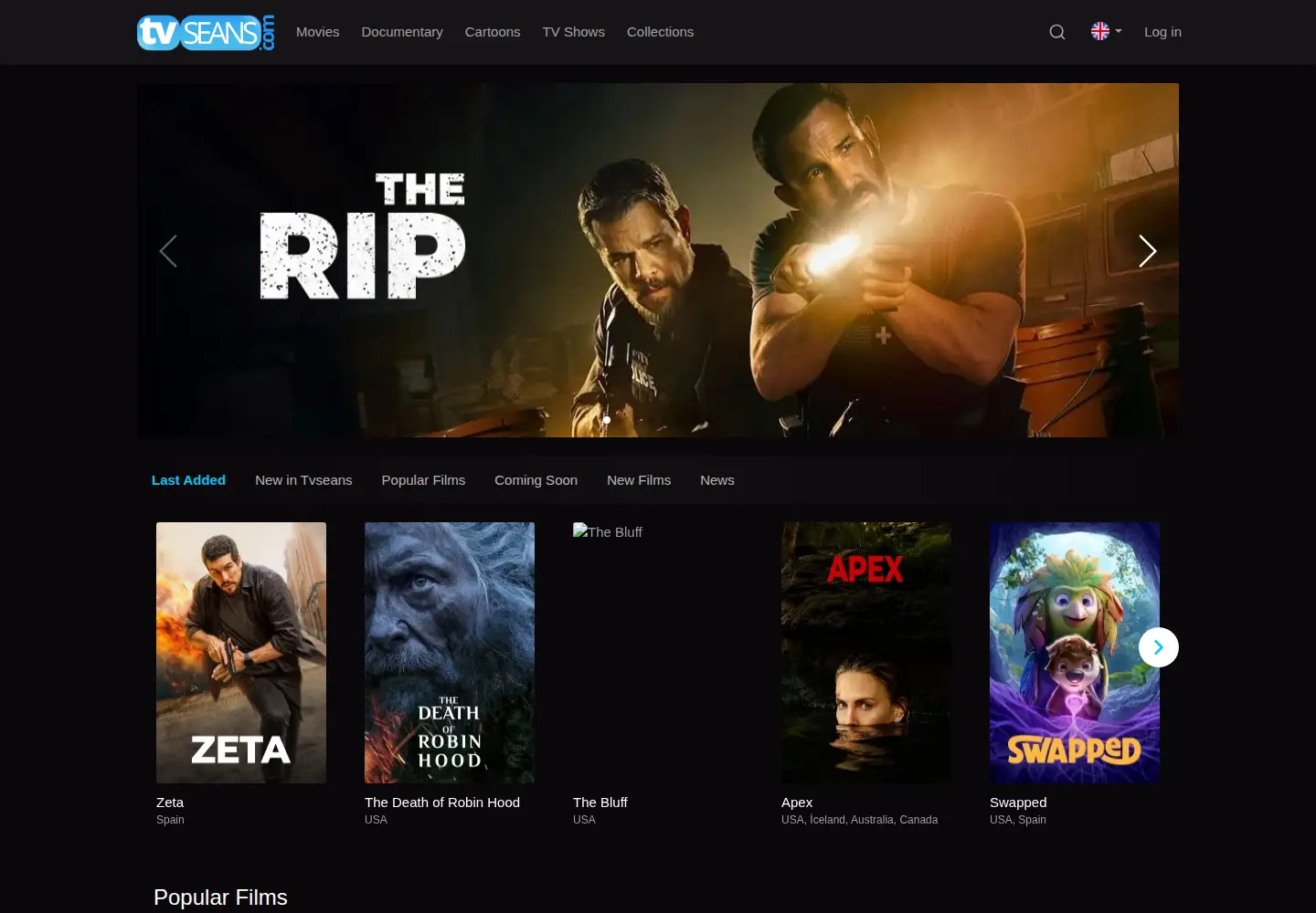 Screenshot of tvseans.com