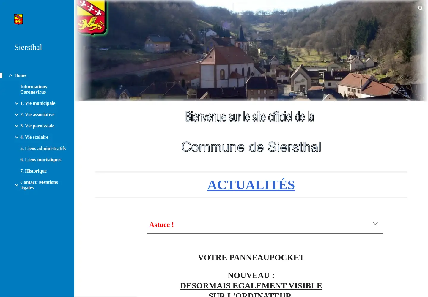 Captured homepage of siersthal.fr in the current scan