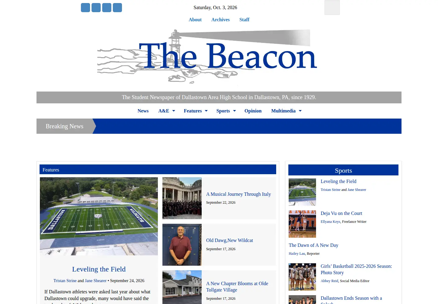 Screenshot of dtbeacon.net