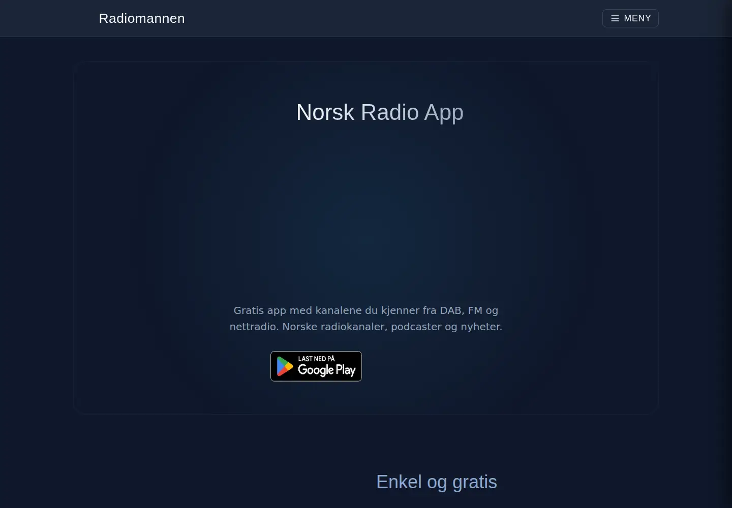 Screenshot of radiomannen.no