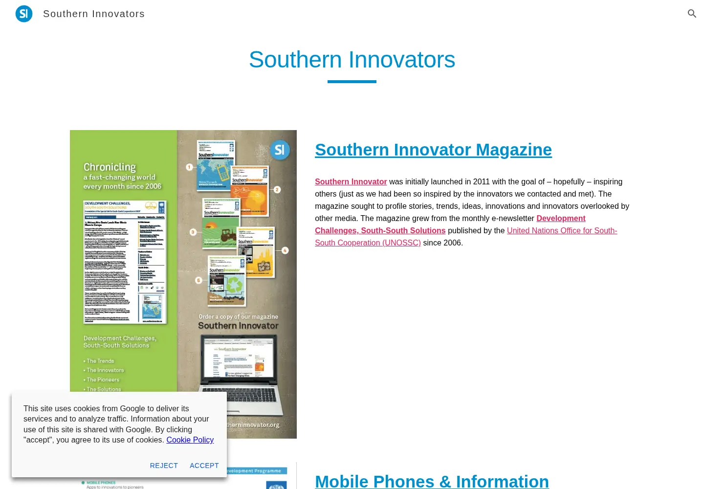 Screenshot of southerninnovator.org