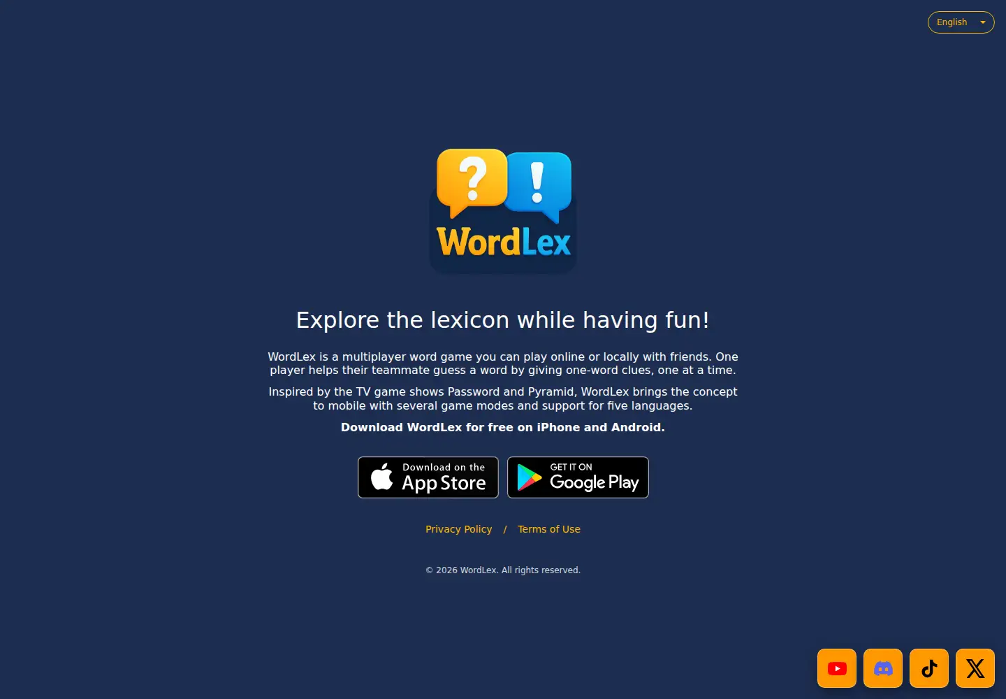 Captured homepage of wordlex.org in the current scan