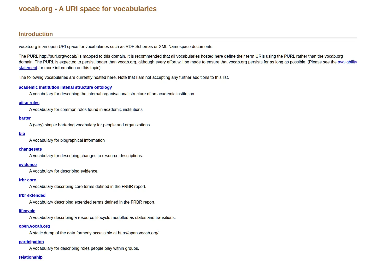 Screenshot of vocab.org