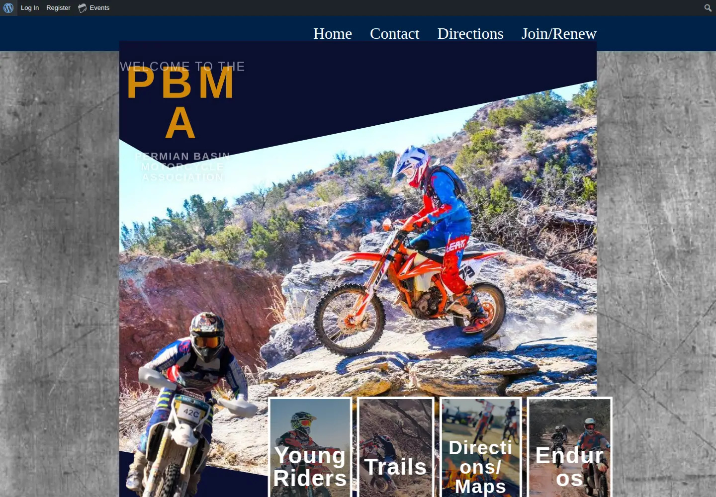 Captured homepage of pbmaoffroad.org in the current scan