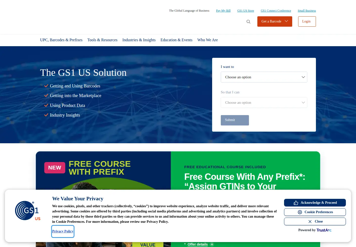 Screenshot of gs1us.org